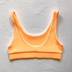 Bikini Tops Long Crop Bikini Top – Mango Ribbed<Kulani Kinis Best