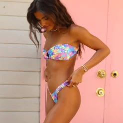 Bikini Tops Strapless Bandeau Bikini Top – Rainbow Jungle<Kulani Kinis Shop