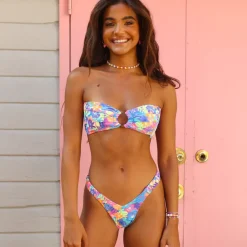 Bikini Tops Strapless Bandeau Bikini Top – Rainbow Jungle<Kulani Kinis Shop