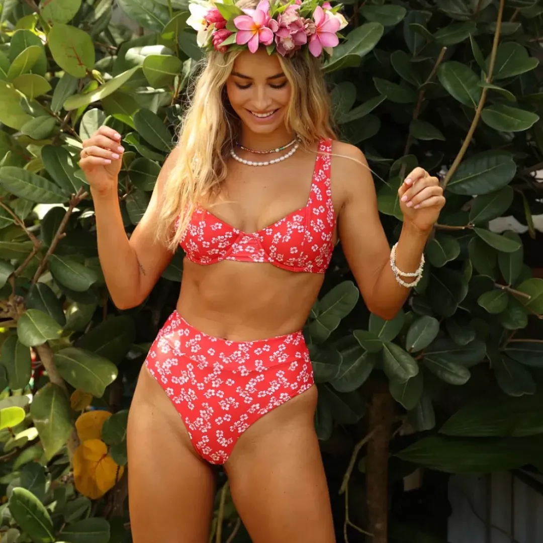 High Hip Cheeky Bikini Bottom – Aloha Punch<Kulani Kinis Shop
