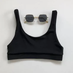 Long Crop Bikini Top – Pitch Black<Kulani Kinis Store