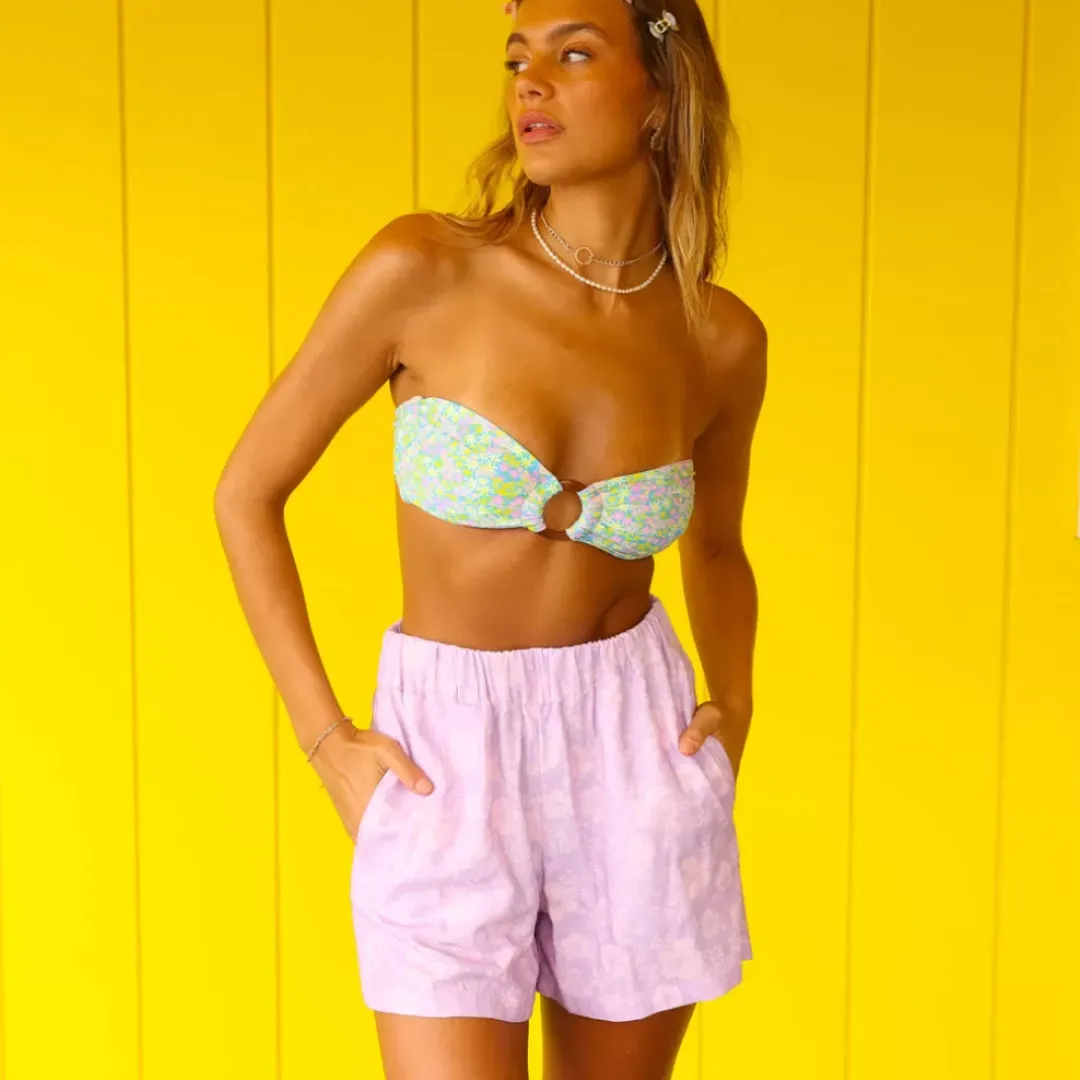 New Arrivals Relaxed Linen Shorts – Hibiscus Haze<Kulani Kinis Outlet