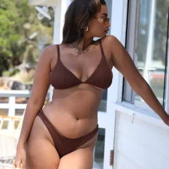 Scoop Triangle Bikini Top – Espresso Ribbed<Kulani Kinis Hot