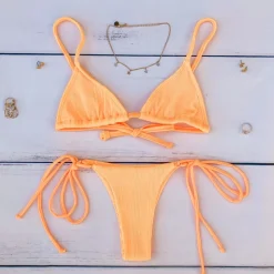 Thong Tie Side Bikini Bottom – Mango Ribbed Bikini Bottoms<Kulani Kinis Flash Sale