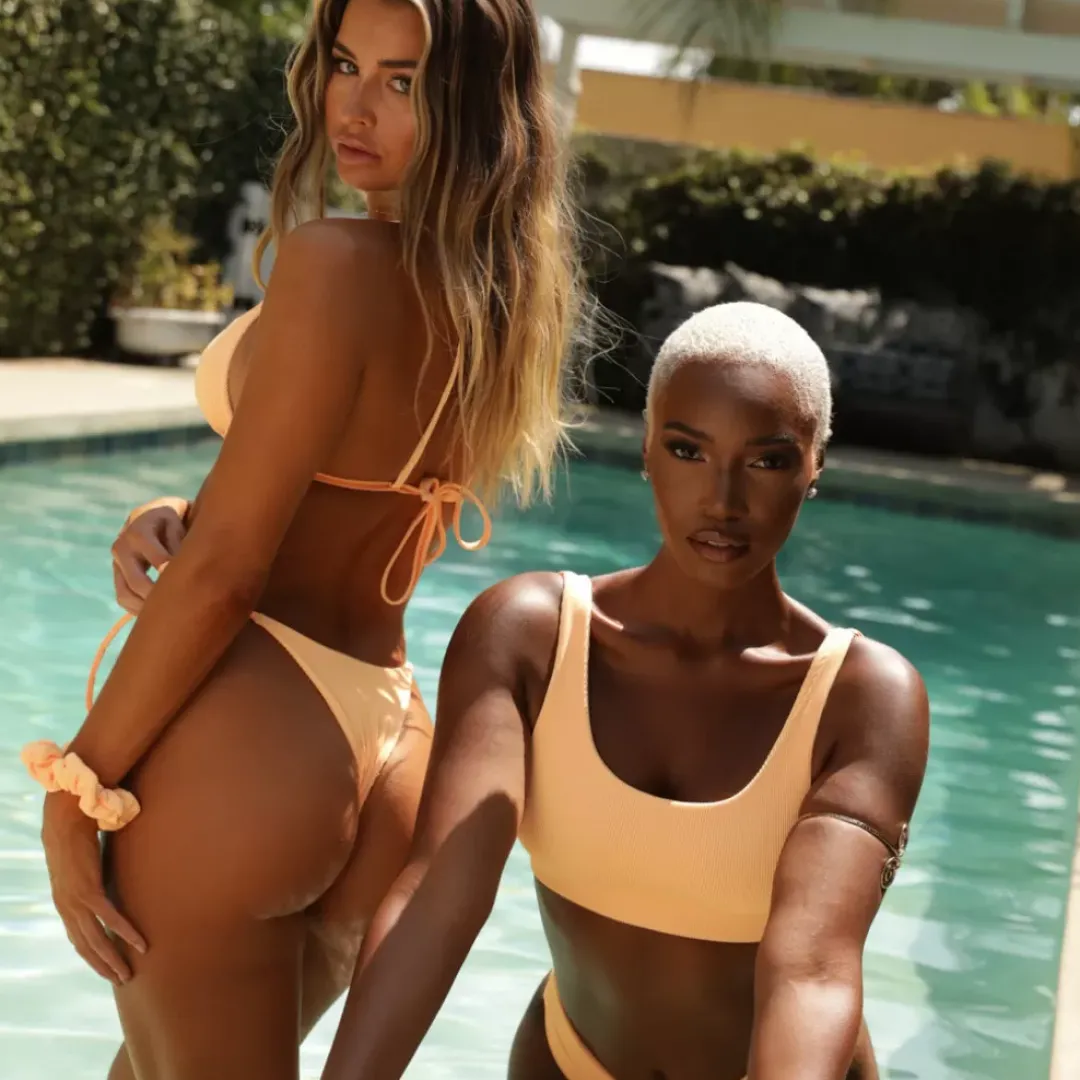 Thong Tie Side Bikini Bottom – Mango Ribbed Bikini Bottoms<Kulani Kinis Flash Sale